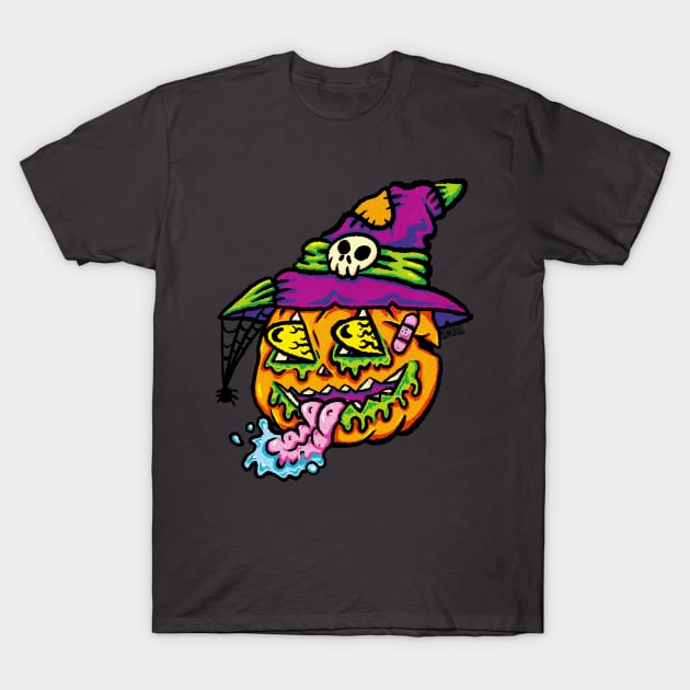 Witch pumpkin bright T-Shirt by SlinkSkull